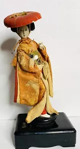 Geisha Doll Music Box Vintage Giapponese Lavori Da The Import Palace Spenard Alaska - Foto 1 di 16