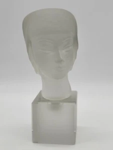 Busto sfinge cristallo art deco vintage 1939 di Andre Till per Curt Schlevogt - Foto 1 di 10