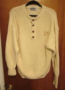NOTRE DAME University knit sweater Fighting Irish small Whaler Knits 1980s logo - Picture 1 of 1