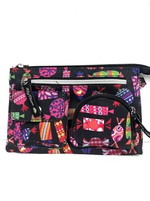 Muñequera Lily Bloom Sweet Talkin Candy Kim negra rosa varias cremalleras Foto 1 de 4