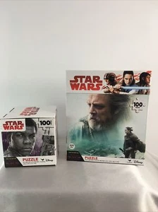 2 New Disney Star Wars & The Last Jedi 100pc Puzzles Finn, Luke Skywalker & Rey - Picture 1 of 10