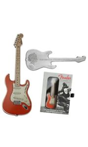 2022 1oz Pure Silver Fender Stratocaster Guitar Shaped Coin in Fiesta Red