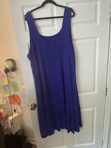 Jason Wu Royal Blue Plus Size Midi Maxi Sleeveless Tiered Dress Size 4x