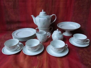 Teeservice Friesland Teekanne Teetasse Teestövchen blaue Blümchen Dekor Top - Bild 1 von 7