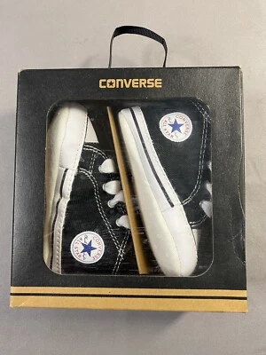 Zapatos de bebé Converse All Star como nuevos en caja talla 3 8J231 First Star Hi negros Foto 1 de 4