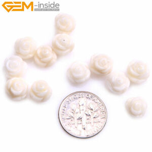 Shell Half Drilled Coral Beads Flower Rose Beads For Jewelry Making Earring Gift