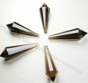 5pcs 12 sided VOGEL Style Natural Smoky Quartz Crystal pendulum POINT Pendant - Picture 1 of 10