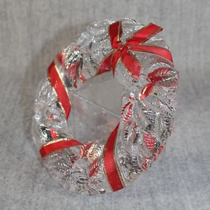 NYBRO SWEDEN Christmas Glass Candle Holder Wreath Ribbon Vintage Decoration 1985 - Bild 1 von 13