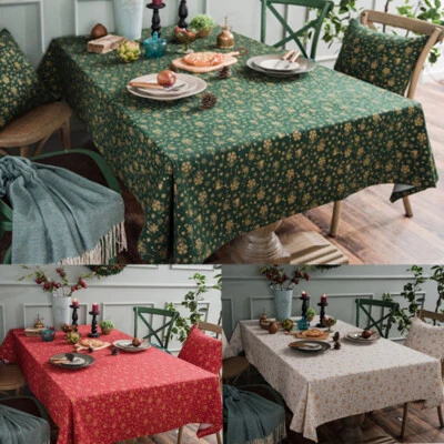 Christmas Party Tablecloth  Table Cloth Cover Rectangular Home Decor - Image 1 of 4