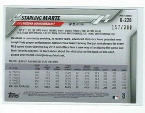 Starling Marte 2020 Topps Update Series #U-228 Advanced Stat Back #'ed 157/300 - Picture 1 of 2