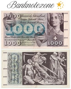 Switzerland 1000 Franken Francs 1972 P52k, Large Size Note, (VF) #368# - Picture 1 of 3