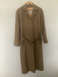 Aquascutum Wool And Cashmere Coat, Long, Brown, Belt, Size Large - Picture 1 of 13