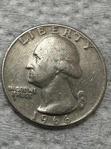 1966 Liberty Quarter Dollar US Coin No Mint Mark Rare Good Condition Mint error - Picture 1 of 4