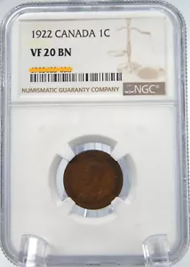 1922 Kanada ss20 brandneu NGC BEWERTET Canadian 1 CENT #BT420 - Bild 1 von 6