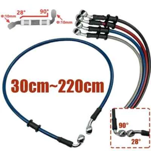 Cable de tubo de manguera de aceite embrague de freno de acero trenzado de 28° a 90° para motocicleta 30-220 cm - Imagen 1 de 6