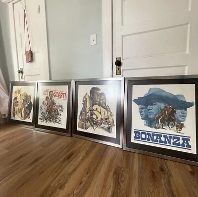 Juego de carteles NBC 1966 x4 Bonanza Get Smart I Spy Man del tío Jack Davis Bama Foto 1 de 4