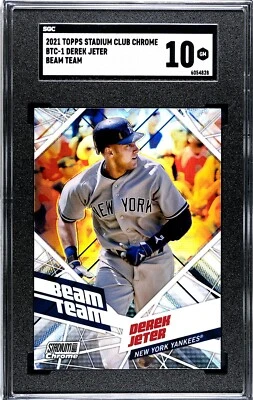 2021 Topps Stadium Club Chrome BTC-1  Derek Jeter BEAM TEAM SGC 10 GEM MINT - Image 1 of 2