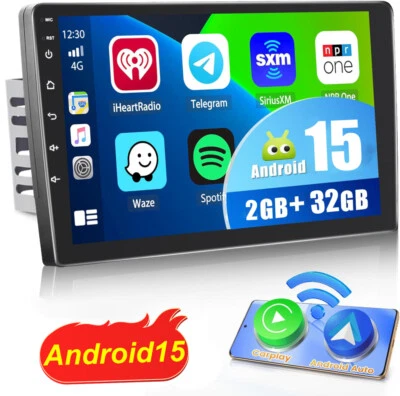 10" Android 15 Double 2Din Car Stereo CarPlay Auto Radio GPS Navi WiFi BT 2+32GB - Image 1 of 4