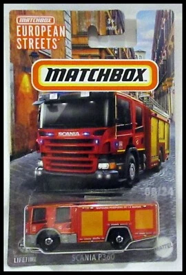 Matchbox Red Scania P360 Fire Engine 08/24 European Streets Series 2024 - Image 1 of 2