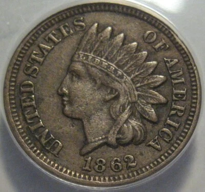 = 1862 XF45 ANACS INDIAN Cent, Super EYE Appeal, FREE Shipping - Image 1 of 3