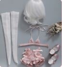 Doll Outfit Pink Clothing Shoes White Wig Tights For 1/6 Bjd Girl Doll Daisy