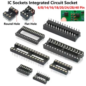 IC Sockets Integrated Circuit Socket DIL DIP Holder 6/8/14/16/18/20/24/28/40 Pin - Picture 1 of 40