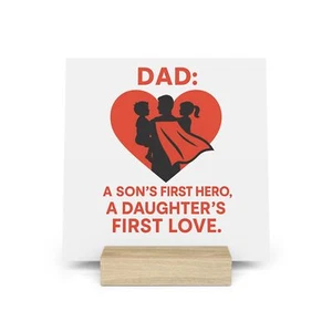 Espositore Galleria Sentimentale, Supporto Papà Primo Eroe di Un Figlio, Decorazione Famiglia Amore, - Foto 1 di 13