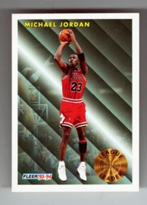 Michael Jordan 1993 Fleer BASKETBALL Card #224, League Leader HOF CHICAGO BullS - Foto 1 di 2