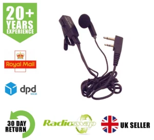 ICOM HM-128L EARBUD WITH MIC & PTT FOR TWO-PIN TWO WAY RADIO - Picture 1 of 2