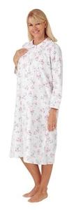 Marlon Ladies Womens Long Sleeve Warm Soft Brushed Nightdress Fuschia 24/26 - Picture 1 of 1