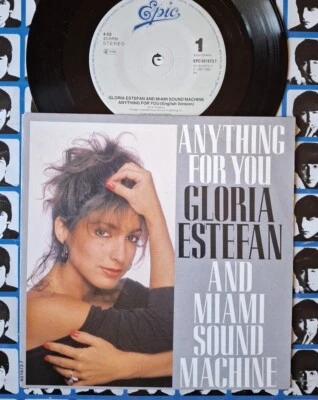 Gloria Estefan Anything For You (English & Spanish Version) 1988 UK PS 7" Vinyl - Image 1 of 4
