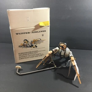 Wupper Airlines Crazy Jumpkins Wood Mobile Airplane Flying Man West Germany - Picture 1 of 4