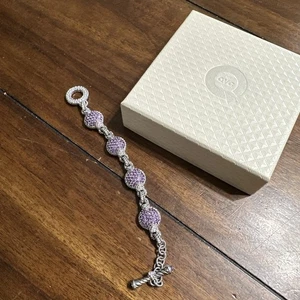 Pulsera Judith Ripka Plata de Ley 925 Amatista Piedras Pequeñas - Imagen 1 de 10