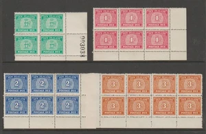 NEW ZEALAND 1939 POSTAGE DUES BLOCKS (MNH) NICE LOT! - Picture 1 of 2