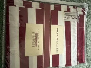 NIP WAVERLY HOME KISMET BERRY WHITE STRIPES VALANCE 81”X14” COTTON USA HV2 - Picture 1 of 10