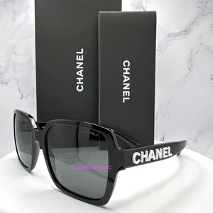 Neue Chanel Sonnenbrille schwarz weiß Logo quadratisch Acetat 100 % authentisch 56 mm - Bild 1 von 18