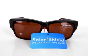FOSTER GRANT SOLAR SHIELD POLARIZED BROWN SUNGLASSES M/L FITS OVER RX NEW 819179 - Picture 1 of 5
