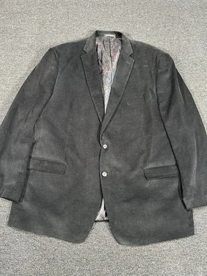 Lauren Ralph Lauren Corduroy Blazer Men’s 54L Black Elbow Patches Paisley Lining - Image 1 of 4