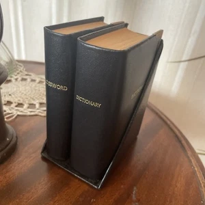 Vintage Collins Mini Gem Dictionary and Crossword Set 1990 England Cowhide - Picture 1 of 9