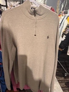 Ralph Lauren Hombre Polo Costilla Francesa 1/4 Cremallera Suéter Talla XL - Imagen 1 de 4