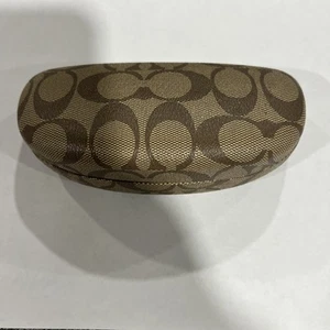 COACH Eyeglasses Case Hard Shell Brown w/ Signature Logo - Picture 1 of 3