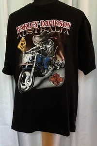 Harley Davidson Australia Kangaroo Biker T-shirt Men’s XL Black Vintage 1997 - Picture 1 of 6