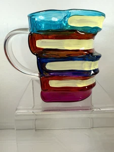 Colorful 3D Painted Unique Book Stacks Novelty Coffee Mug 11oz - Picture 1 of 10
