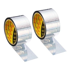 2pcs 50mmx30m Prism Tape Holographic Reflective Adhesive Craft Decor, Silver - Picture 1 of 5