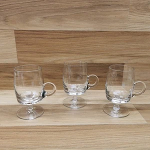 Set of 3 Hand Blown Crystal Handled Coffee Glasses - 11.5cm Tall - Picture 1 of 10