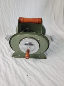 Vintage Nestor Johnson Card Shuffler 1950s Green Metal wood USA hand crank - Picture 1 of 7
