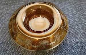 Piatto porta caramelle vintage in vetro bordo arrotolato consolle ciotola anni 60 | piatto vintage 10"  - Foto 1 di 5