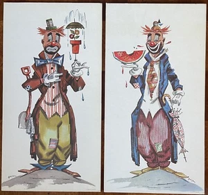 PINTURAS DE PAYASO Gavan Acuarela Arte Impresiones Cartel Tablero DE COLECCIÓN 10"x 19" Lote 2 - Imagen 1 de 6