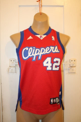 ADIDAS Los Angeles Clippers Elton Brand #42 Youth Small + 2" Stitch Jersey VTG Cover