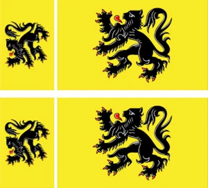 BELGIQUE Lot 4 Vinyl Stiker autocollant Drapeau flag Flemish Community Flanders - Picture 1 of 1